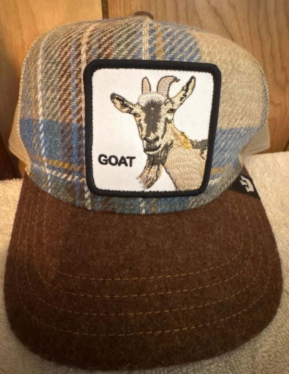 Goorin Bros. The Farm Goat Plaid Trucker Hat